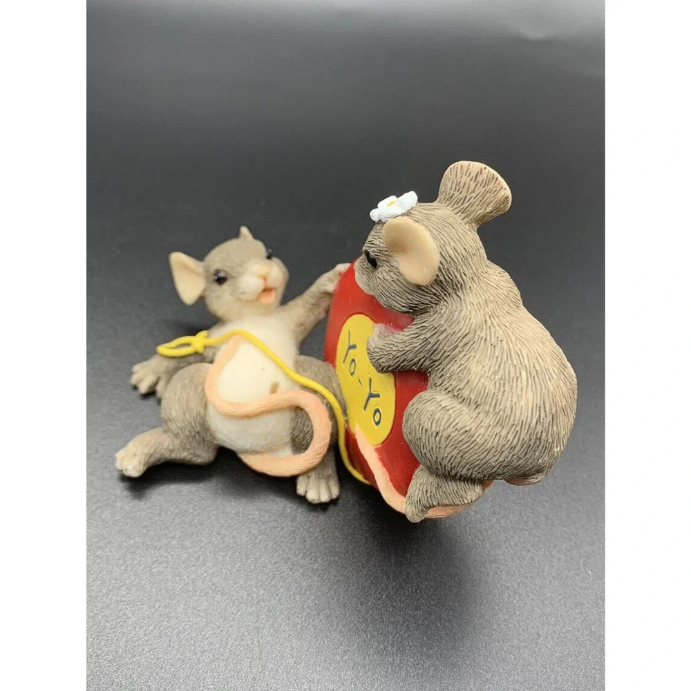 Fitz & Floyd Charming Tails Mice & Yo-Yo toy EVEN THE UPS & DOWNS ARE FUN#89/705